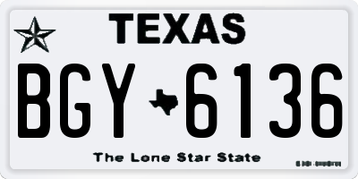 TX license plate BGY6136