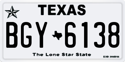 TX license plate BGY6138