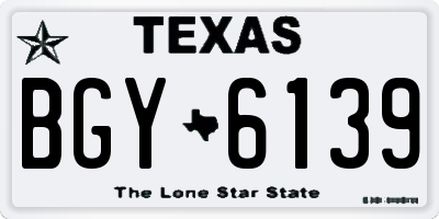 TX license plate BGY6139
