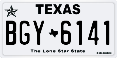 TX license plate BGY6141