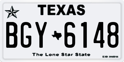 TX license plate BGY6148