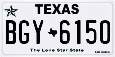 TX license plate BGY6150