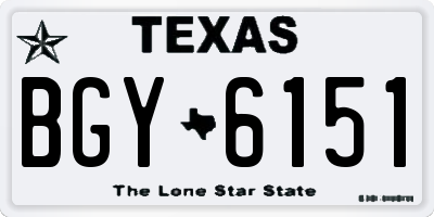 TX license plate BGY6151