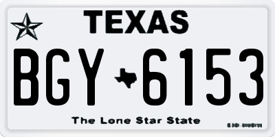 TX license plate BGY6153