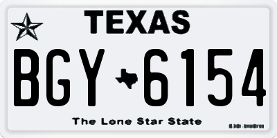 TX license plate BGY6154