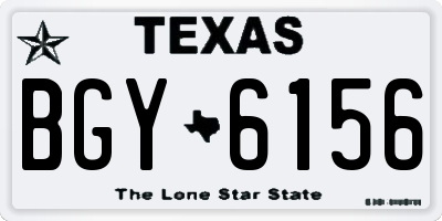 TX license plate BGY6156