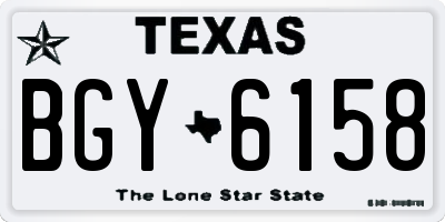 TX license plate BGY6158