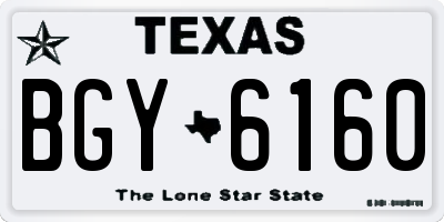 TX license plate BGY6160