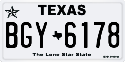 TX license plate BGY6178