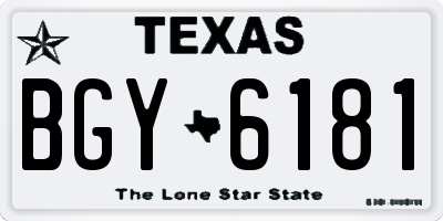TX license plate BGY6181
