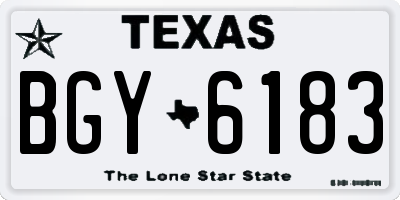 TX license plate BGY6183