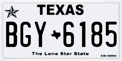 TX license plate BGY6185
