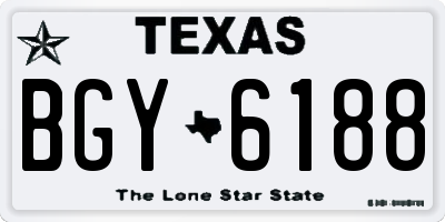 TX license plate BGY6188