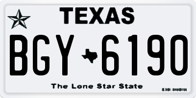 TX license plate BGY6190