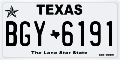 TX license plate BGY6191