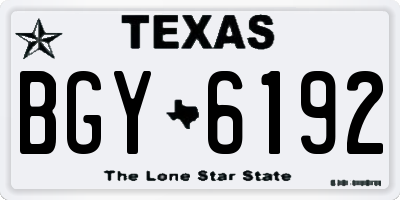 TX license plate BGY6192