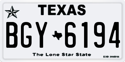 TX license plate BGY6194
