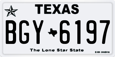 TX license plate BGY6197