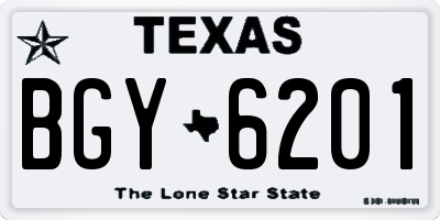TX license plate BGY6201