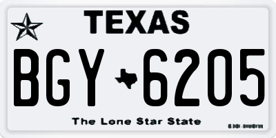 TX license plate BGY6205