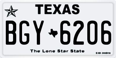 TX license plate BGY6206