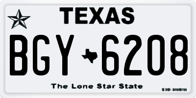 TX license plate BGY6208