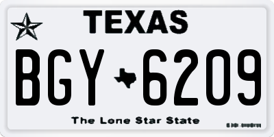TX license plate BGY6209
