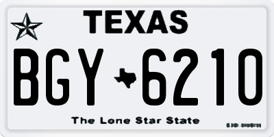 TX license plate BGY6210