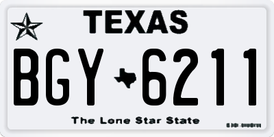 TX license plate BGY6211