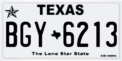 TX license plate BGY6213