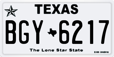 TX license plate BGY6217