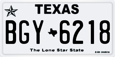 TX license plate BGY6218