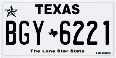 TX license plate BGY6221