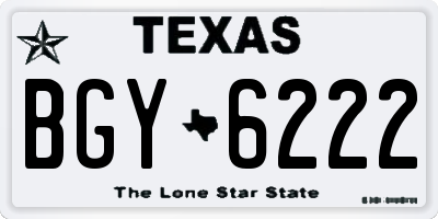 TX license plate BGY6222