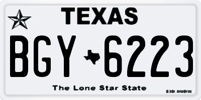 TX license plate BGY6223