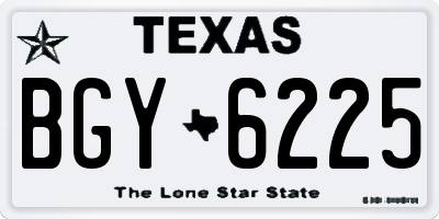 TX license plate BGY6225