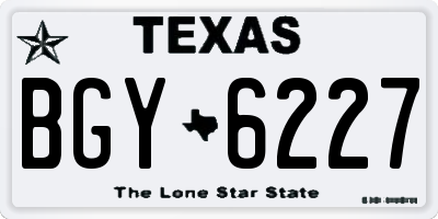 TX license plate BGY6227