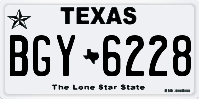 TX license plate BGY6228