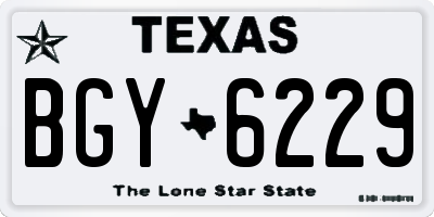 TX license plate BGY6229