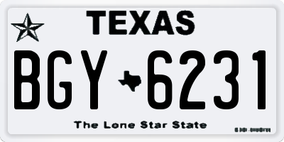 TX license plate BGY6231