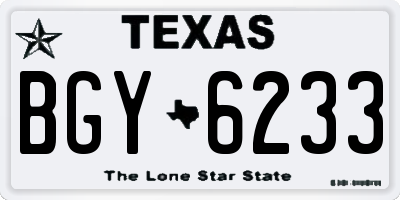 TX license plate BGY6233