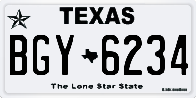 TX license plate BGY6234