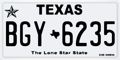 TX license plate BGY6235