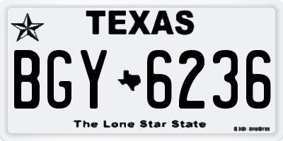 TX license plate BGY6236