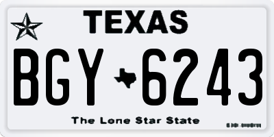 TX license plate BGY6243