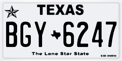 TX license plate BGY6247