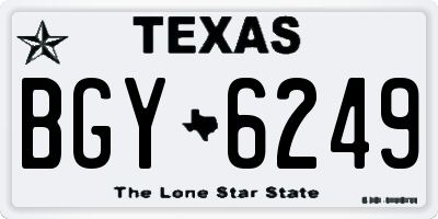 TX license plate BGY6249