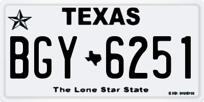TX license plate BGY6251