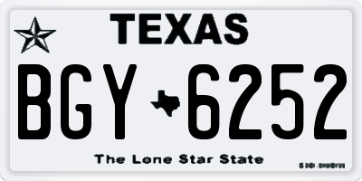 TX license plate BGY6252