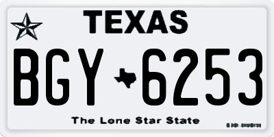 TX license plate BGY6253